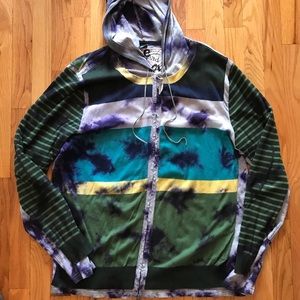 Desigual Men’s Tie Dye Mixed Print Zip Sweatshirt/Cardigan XL/XXL
